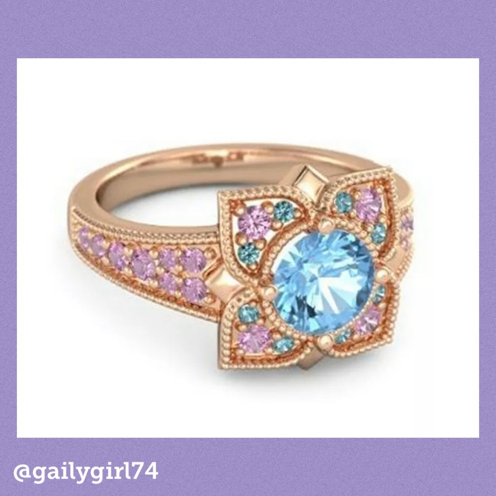 18k & 14k Rose Gold Lucky Clover Ring Size 6